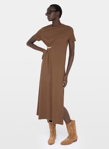 Robe longue manches courtes plissée ZADIG&VOLTAIRE Marron